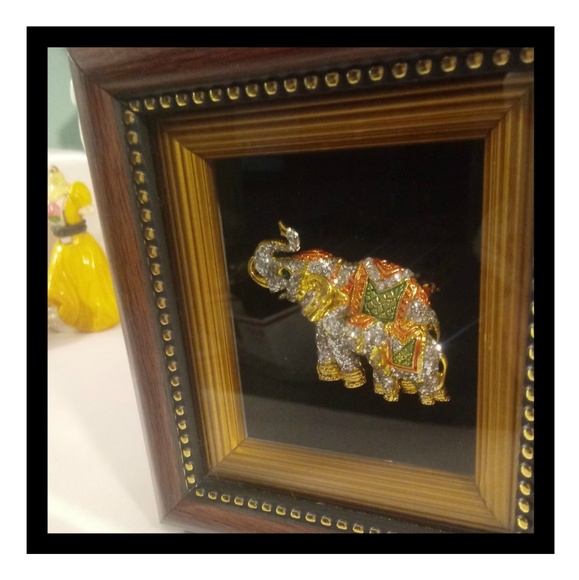 Elephant picture shadow box imported from India 3d - Picture 3 of 6